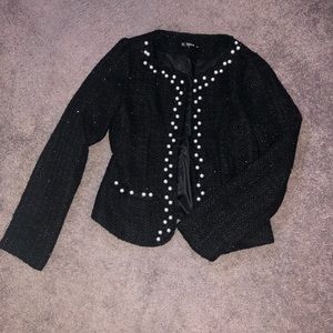 Black blazer with pearls